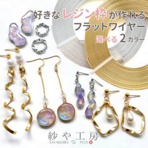 フラットワイヤー ゴールド シルバー レジン アクセサリーパーツ パーツ 約5m 幅3mm 厚み1mm ワイヤー レジン枠 空枠 ディップアート ク