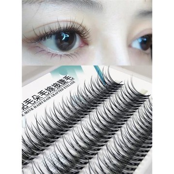 D+芭比翹魚尾假睫毛女超自然分段式單簇燕尾嫁接仙子睫毛貂毛超軟