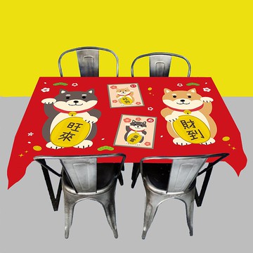 柴犬 桌布 露營