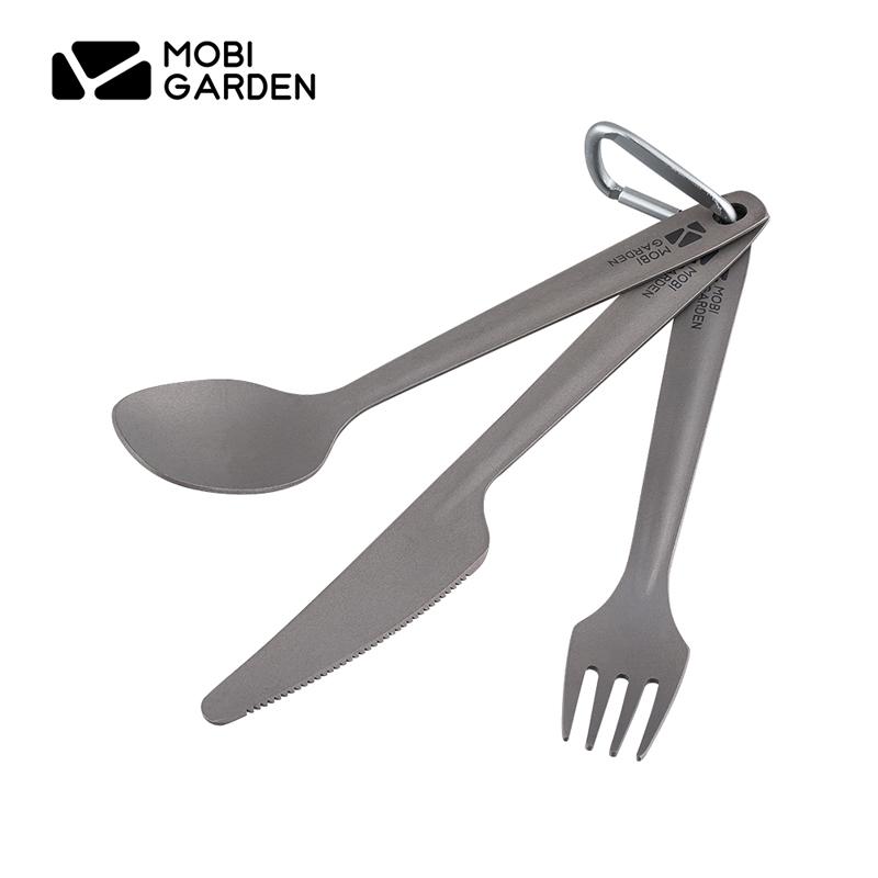 カトラリー MOBI GARDEN Xiang Yan Titanium Knife Fork Spoon Set カトラリーセット チタン