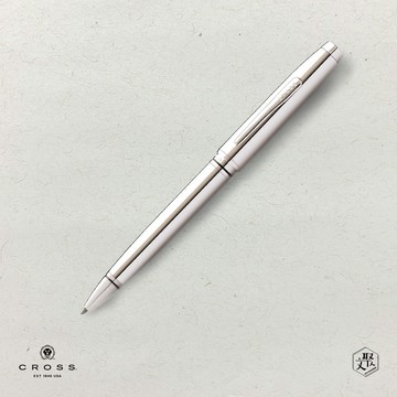 【CROSS】 Coventry高雲亮鉻白夾原子筆  (原廠正貨)