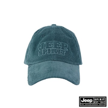 JEEP 燈心絨刺繡LOGO棒球帽-藍綠色