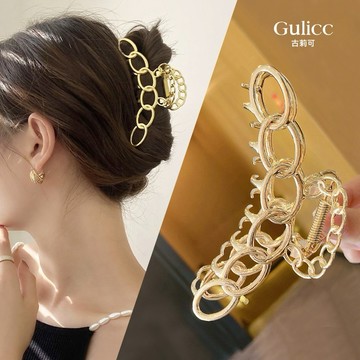 【Gulicc】 髮夾 韓系金屬 圈圈大抓夾