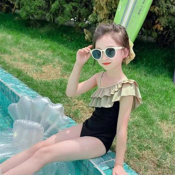 7925名老主顧💜 女童泳衣 連身泳衣 韓版拼色 花邊游泳衣 沙灘泳裝 2026新款 女孩泳衣 夏季潮流