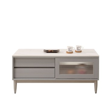 直人木業-北歐霧灰精密陶板茶几120公分