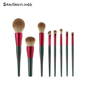 shoushoulang 薔薇化妝套刷柔軟刷毛散粉刷眼影刷軟毛美妝工具