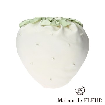 Maison de FLEUR 【WEB限定】輕甜草莓造型珍珠束口收納包(8S41FSJ0300)