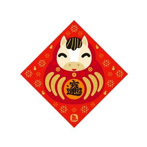 佳墨春聯-金彩-斗方-招財達摩 DC25-01