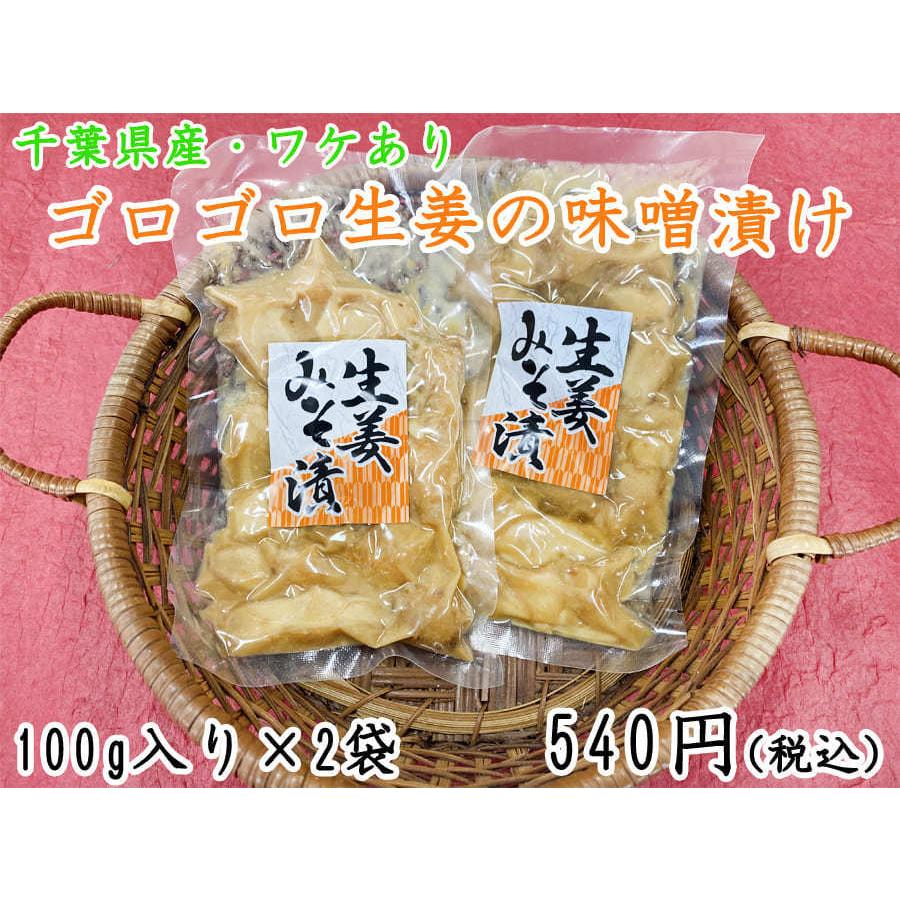 ゴロゴロ生姜の味噌漬100g×2袋  国産 ワケあり 漬物 味噌漬け 生姜 製造元直送