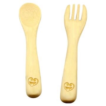 haakaa 竹製叉匙組 原木色  1套  叉子 + 湯匙