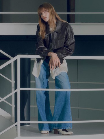 Faux Leather Blouson Jacket_2color