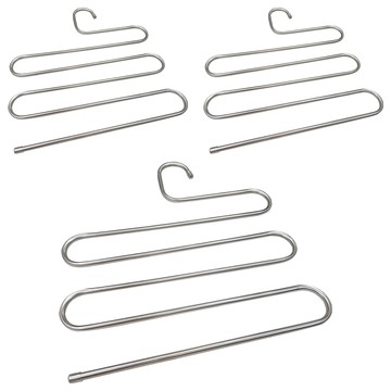 超大超耐重不鏽鋼五件式褲架 - S型多層褲架 衣物收納神器  1組