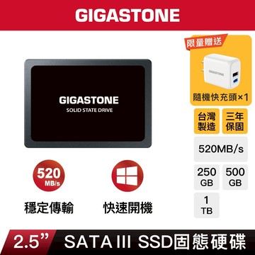 【GIGASTONE】2.5吋固態硬碟 內接式SSD 1T/500G/250G｜台灣製造SATA3 2.5"/1TB