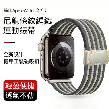 【高級透氣】尼龍回環 編織磁吸錶帶 apple watch 運動錶帶 10 9 8 7 6 5 4 SE  蘋果手錶錶帶