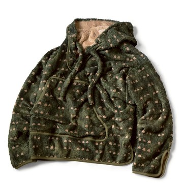AirRoom正品現貨 2025AW KAPITAL fleece hoodie 爪菖蒲柄 毛絨 寬版 斗篷式