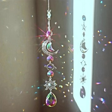 星球星星月亮太陽水晶風鈴陽光捕手家居客廳裝飾節日禮品掛件