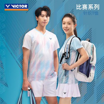 VICTOR/威克多官方夏季速干透氣羽毛球服針織運動短袖T恤 T-50021