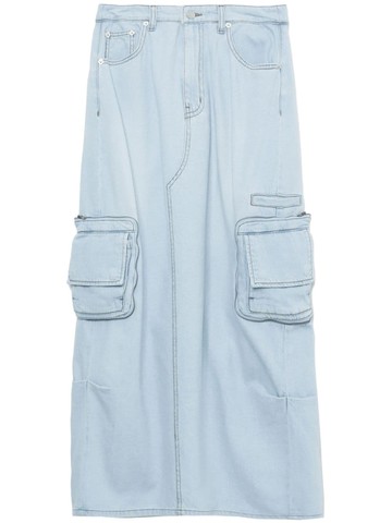 SJYP - cargo denim midi skirt - women - Cotton - M - Blue