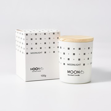 【MOON LIGHT 月光蠟燭】MOON LIGHT 北歐設計手工香氛蠟燭 3.5oz - 月光佳人 (白月光)
