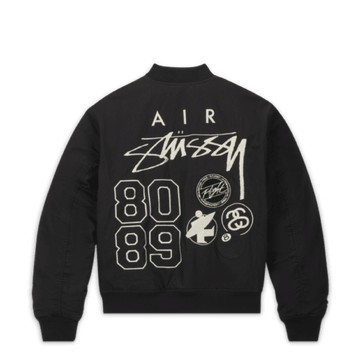 NIKE STUSSY REVERSIBLE VARSITY JACKET BLACK US