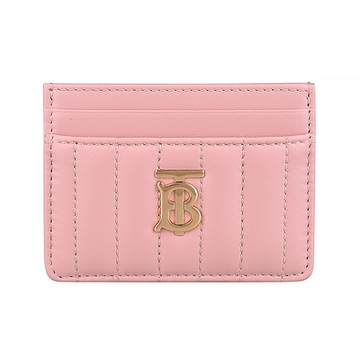 BURBERRY 巴寶莉  LOLA經典TB logo絎縫羊皮卡片夾(粉紅)