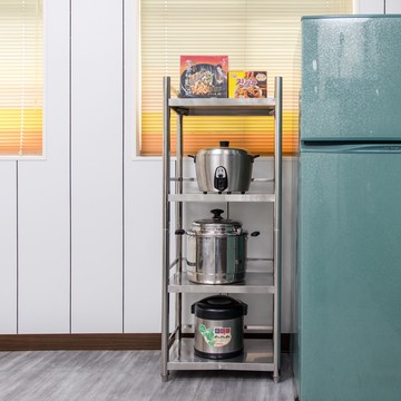 【誠宜居家】60x45x130公分 (三面圍欄-四層不鏽鋼置物架)升級款加粗加厚-加強底部橫梁 收納架 不鏽鋼置物架 不銹鋼置物架 廚房不銹鋼置物架 置物架 家電架 廚房架 架子