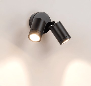 燈具 射燈 雙頭射燈 戶外防水外墻燈別墅庭院露臺明裝射燈入戶店鋪門頭射燈室外墻壁燈 裝飾燈