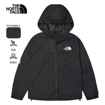 【The North Face 官方旗艦】北面男女款黑色DWR防潑水防風外套｜8BJRJK3