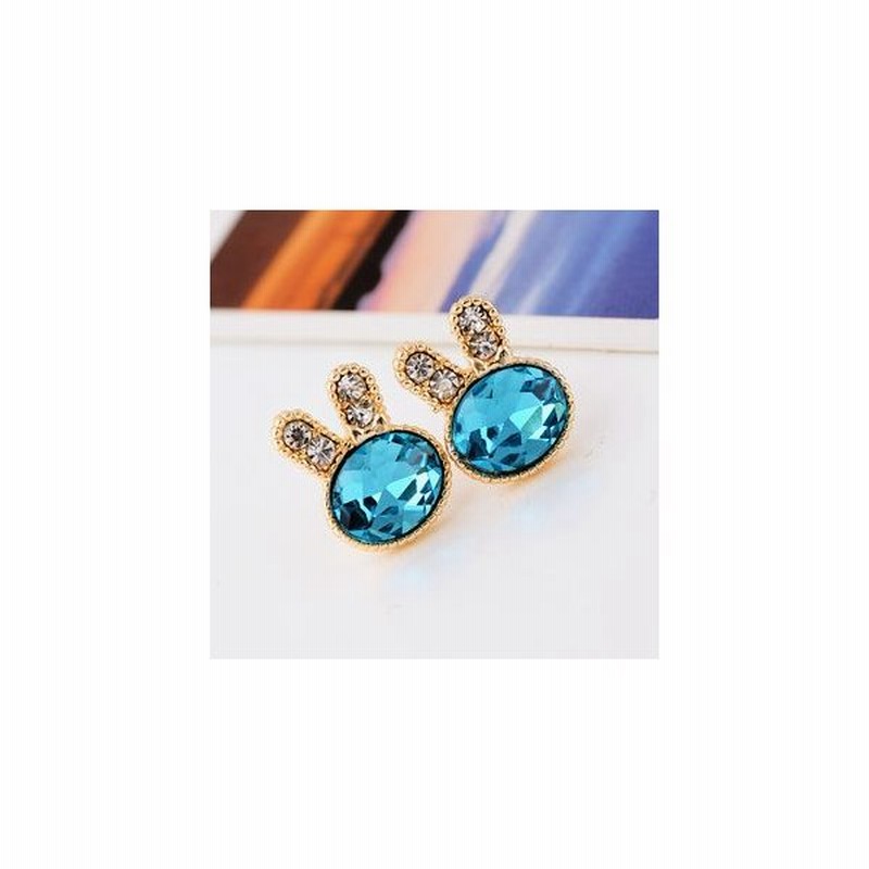 兔ピアス 青ストーン ぴかぴか 人気 レディースイヤリング 可愛い かわいい 安い 通販 Lineポイント最大0 5 Get Lineショッピング
