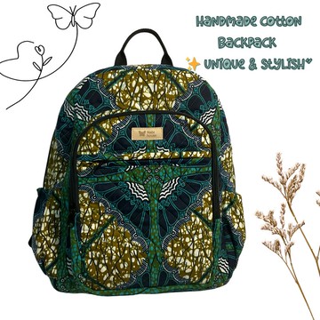 採用非洲印花圖案的獨特手工後背包，堅固耐用