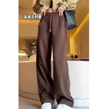 高腰闊腿運動褲女秋冬加絨加厚香蕉褲衛褲今年流行爆款美拉德褲子