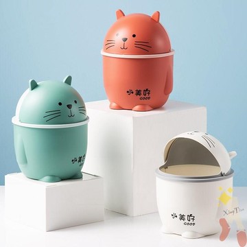 新款 桌面小垃圾桶收納盒化妝臺書房廢紙簍床頭柜迷你臺面辦公室