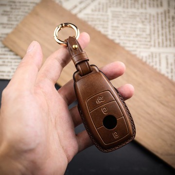 【汽車鑰匙皮套】 福斯比亞迪賓士TOYOTA意大利植鞣皮