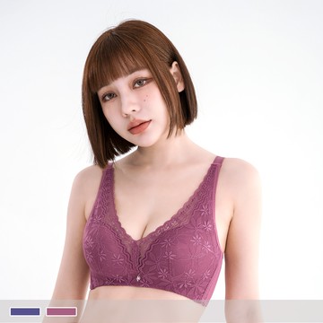 無鋼圈【C罩杯】幽光葉影 唯美蕾絲均勻薄襯 集中內衣 3988