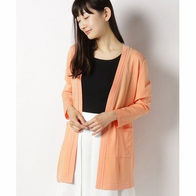 Royal 16ゲージ天竺ニットカーディガン レディース オレンジ 通販 Lineポイント最大get Lineショッピング