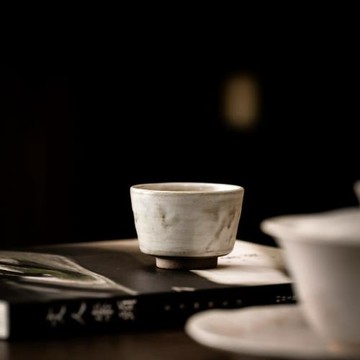 粗陶茶杯單杯功夫茶具粉引小號品茗杯子杯墊創意小茶碗陶瓷主人杯
