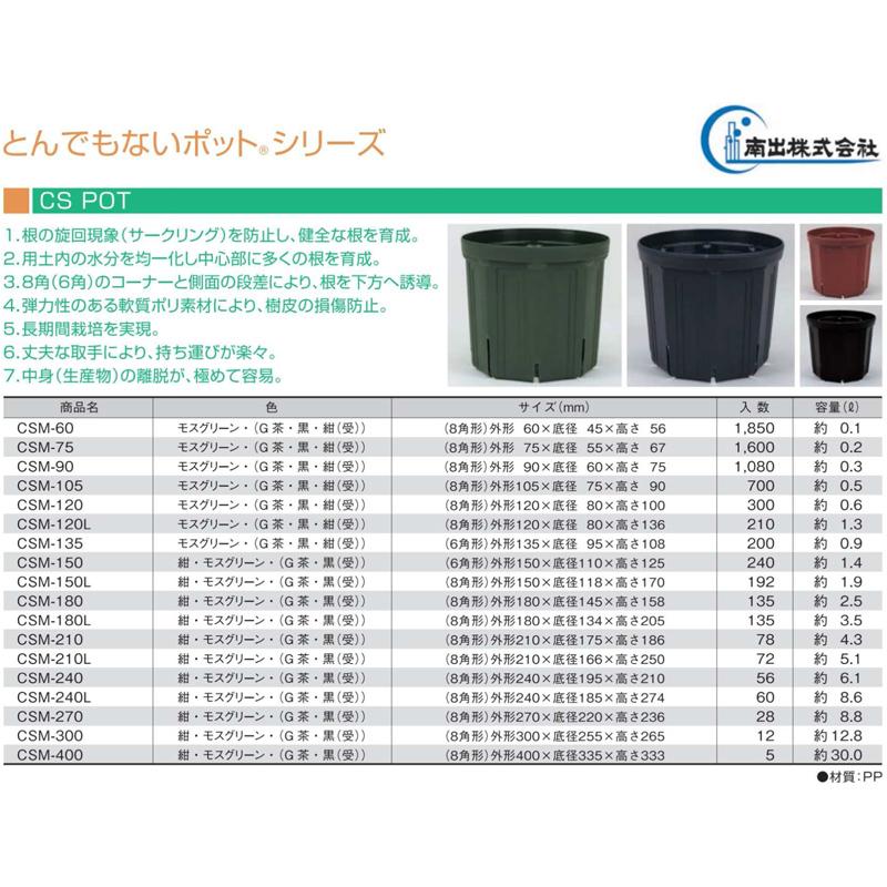 とんでもないポット CS POT CSM-300 12個 日本ポリ鉢販売 8角形 外形