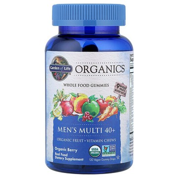 Garden of Life, 有機，40 歲以上男性多營養素軟糖，有機漿果味，120 粒全素軟糖滴劑