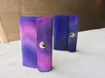 極光 星空 皮革 鎖匙包 卡片套