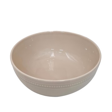 醇色浮雕8寸湯碗 米白色 簡約風格  1入