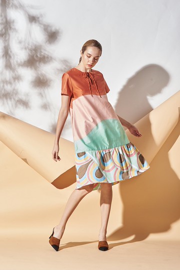 Short Dress Cotton Hand Paint Art&Decor