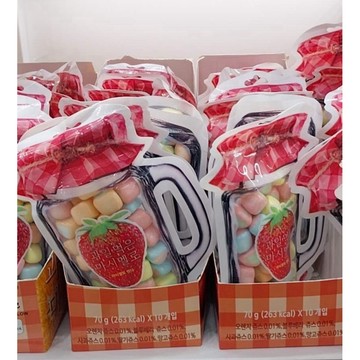 🍓 韓國🇰🇷脆皮草莓水果棉花糖｜外酥內Q・少女系療癒甜點