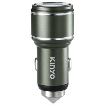 Kinyo 鋁合金USB車用充電器  CU53G  軍綠