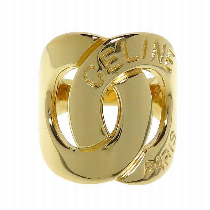 中古】 セリーヌ CELINE K18 リング 指輪 幅広 透かし 11号 18金