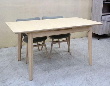 歐風別館貝倫ash洗白色全實木伸縮餐桌自動跳桌~另有淺胡桃色基隆至台中免運費