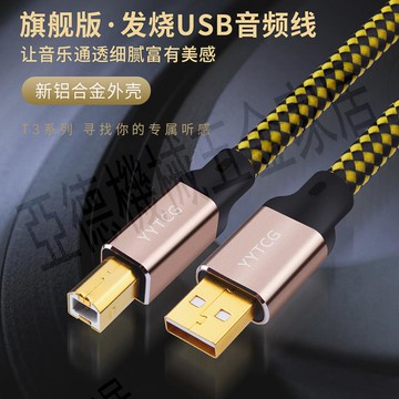 YYAUDIO 6N單晶銅發燒USB音頻線解碼器USB線聲卡連接線 DAC數據線【亞德機械五金家居】
