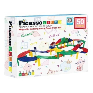 PicassoTiles磁力片 PTR50 跑跑賽車軌道50pc