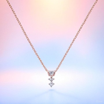 【美鑽銀飾】浪漫光芒 | 玫瑰金三鋯項鍊
