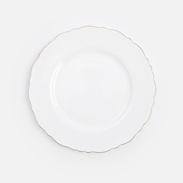 克萊歐骨瓷平盤20.8cm 花邊白