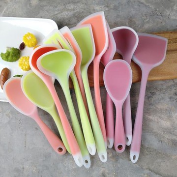 食品級硅膠耐高溫半透小廚具套裝烹飪炒菜鍋鏟湯勺煎鏟小湯勺